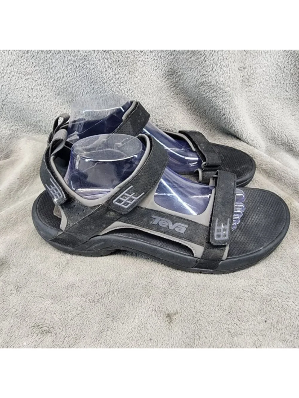 Teva Shoes Mens 12 Black Synthetic Minam Footbed Gorpcore Strappy Sandal *Read*